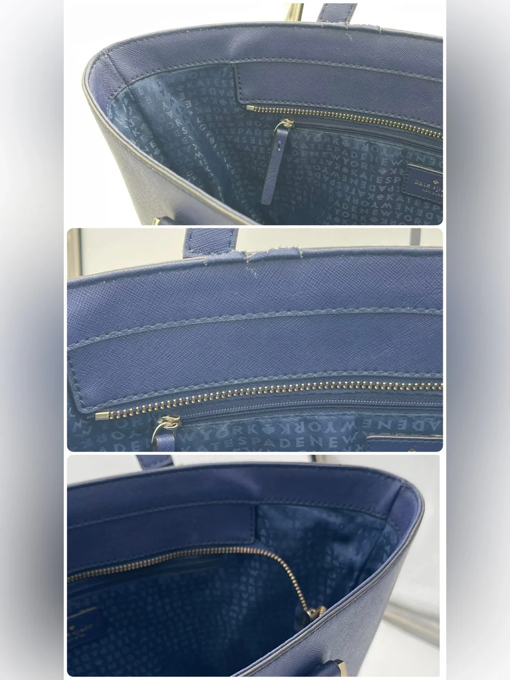 Kate Spade Navy Saffiano Leather Tote Bag